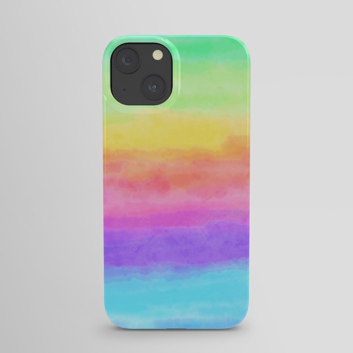 Pastel Rainbow Watercolor iPhone Case