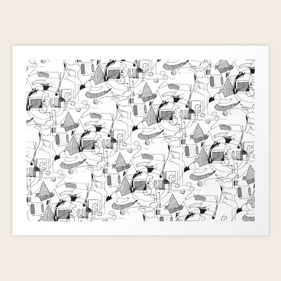 Drawing Collage Art Print