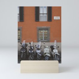 Vespas at the Orange Wall  |  Travel Photography Mini Art Print
