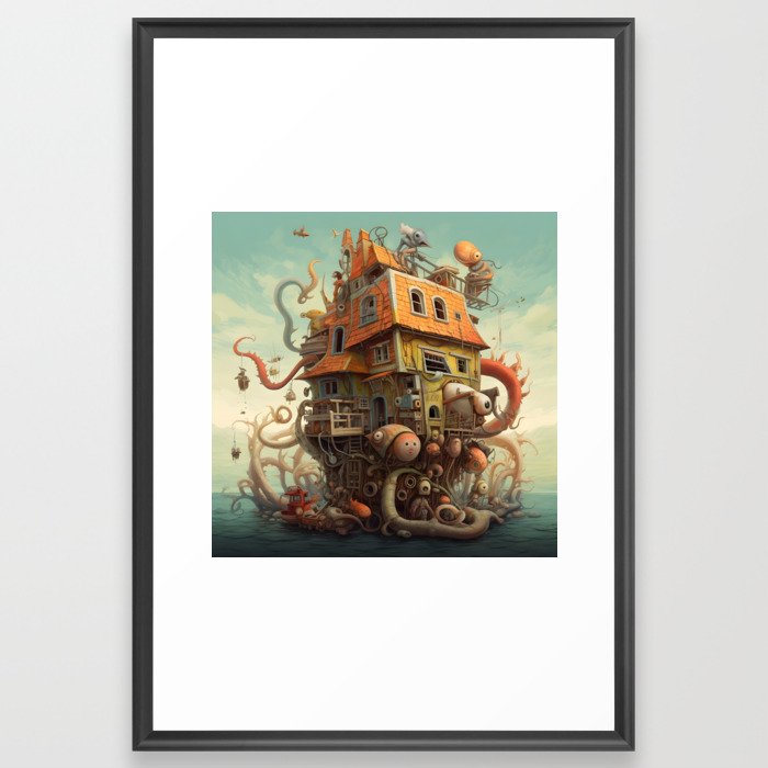 Fantastic, Fun & Crazy House Framed Art Print