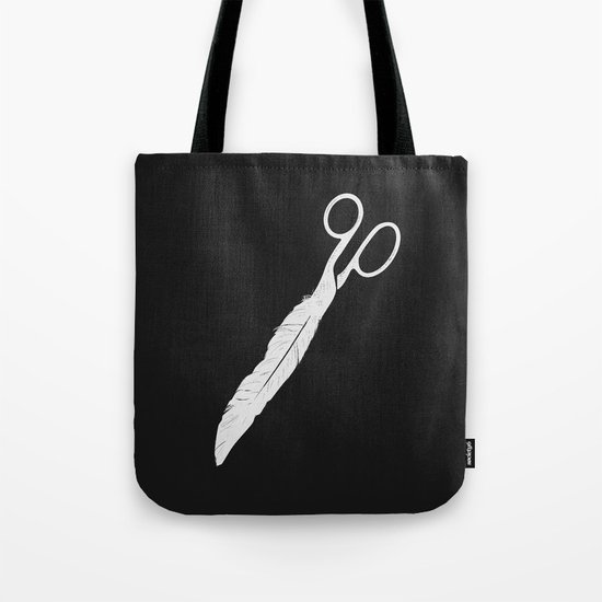 Feathered - On Black. Tote Bag