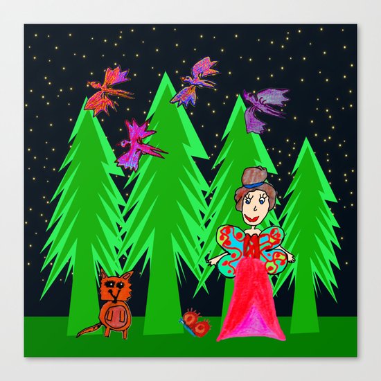 Night Fairy | Before Christmas | Kids Painting Canvas Print