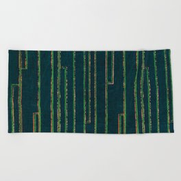 Vintage Japanese Shima-Shima Textile Pattern (1904) by Furuya Korin-william morris Beach Towel