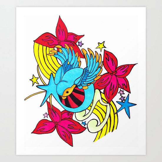 The Musical Swallow Art Print