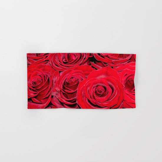 Bed of red roses- Photography pattern of red rose Hand & Bath Towel