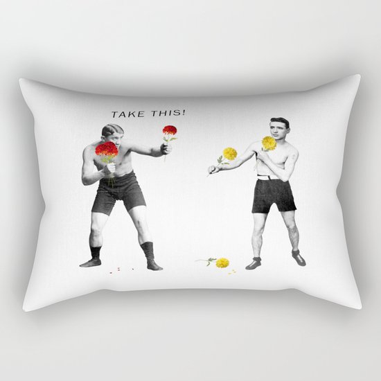 Floral fight - humor Rectangular Pillow