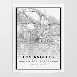 Los Angeles Modern Map Poster
