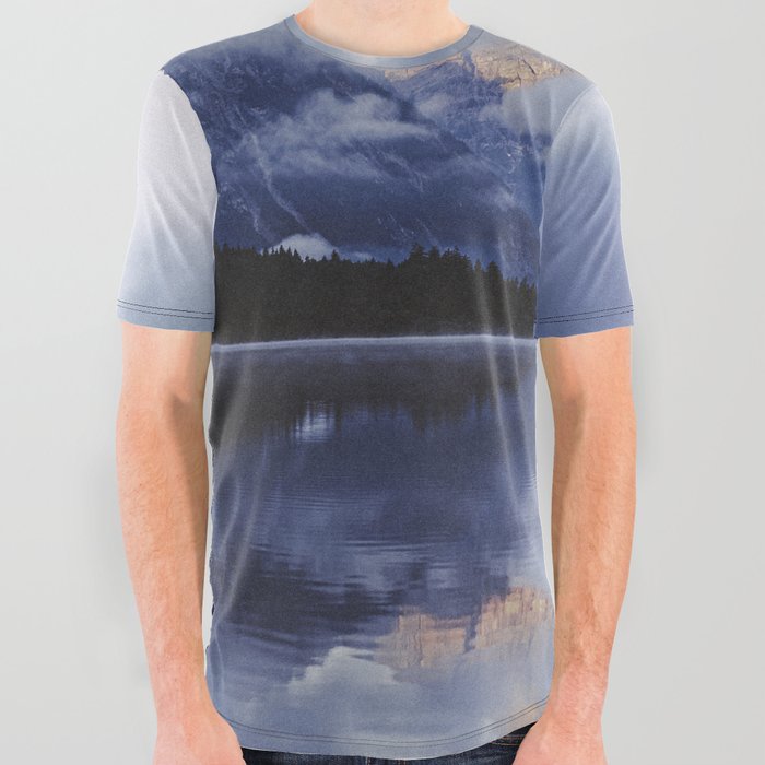 foggy lake view All Over Graphic Tee