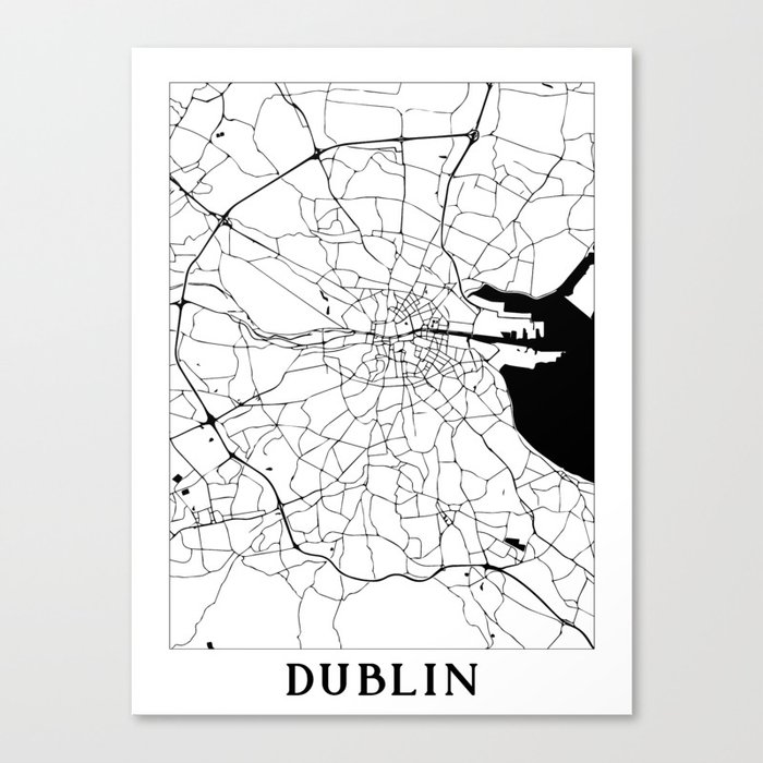 Dublin Minimal Map Canvas Print
