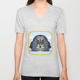 Chonky Owl V Neck T Shirt
