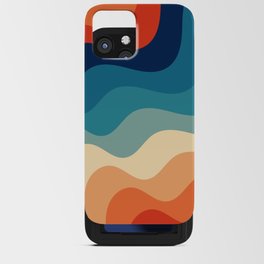 Retro 70s and 80s Color Palette Mid-Century Minimalist Abstract Art Ocean Waves iPhone Card Case