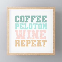 Coffee Peloton Wine Repeat Framed Mini Art Print