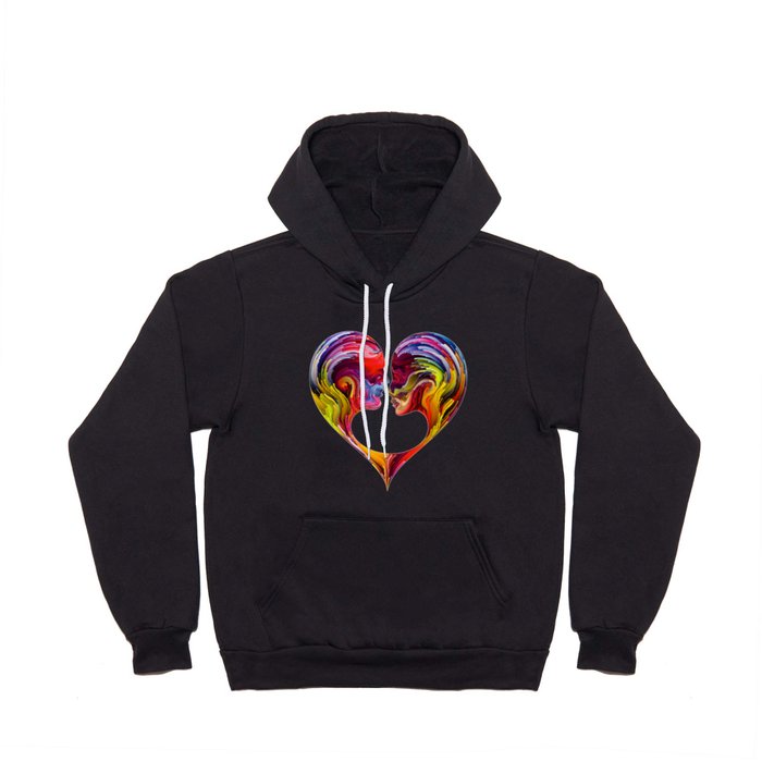 Love in Hues: Heartfelt Radiance, Abstract Art Exploration Journey of Emotion and Radiant Expressio  Hoody