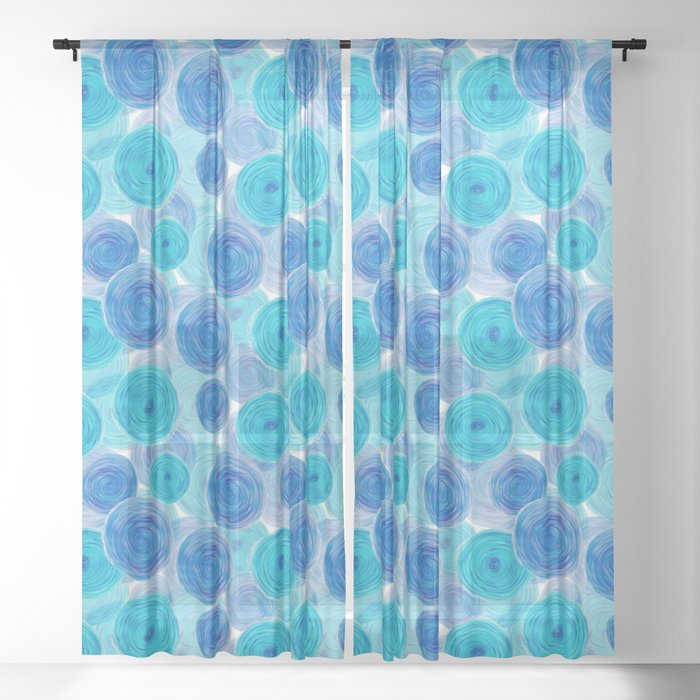 Blue & Mauve Universe Sheer Curtain