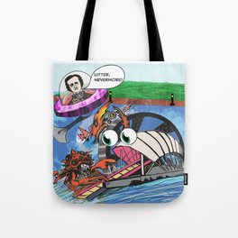 Edgar Allan Poe and the Trash Wheel Tote Bag