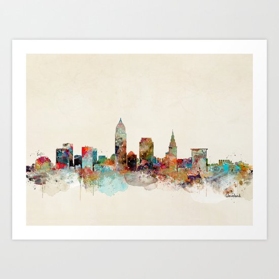 cleveland ohio skyline Art Print