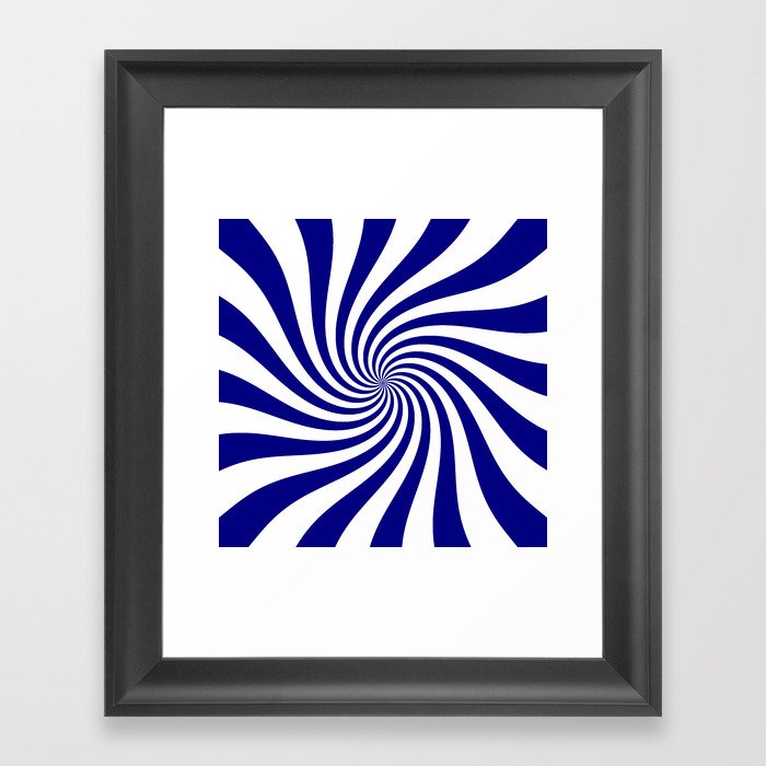 Swirl (Navy Blue/White) Framed Art Print