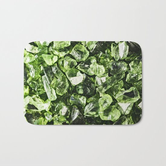 Vibrant greenery crystal rocks Bath Mat