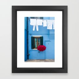 Burano, Italy Laundry Day Framed Art Print