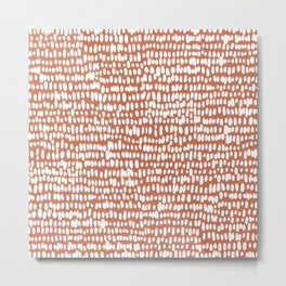 Spotted Preppy Dots Abstract in Terracotta Metal Print