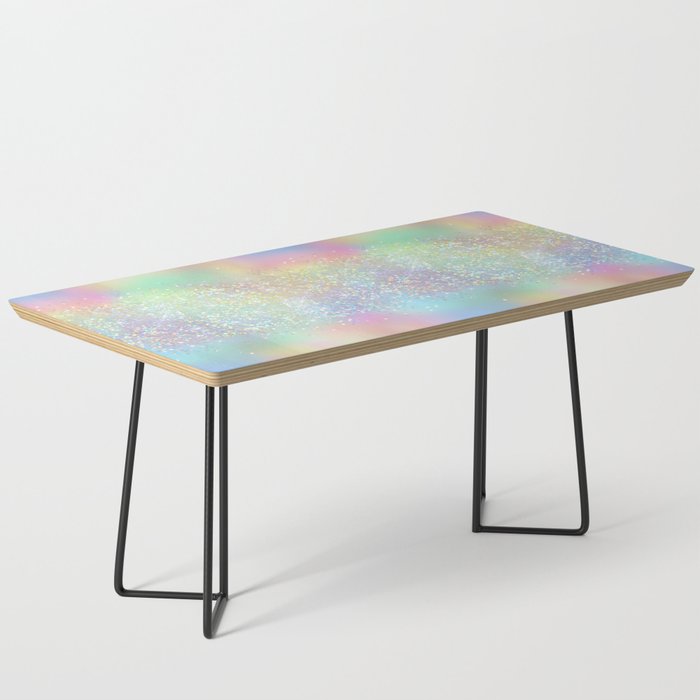 Pretty Rainbow Holographic Glitter Coffee Table