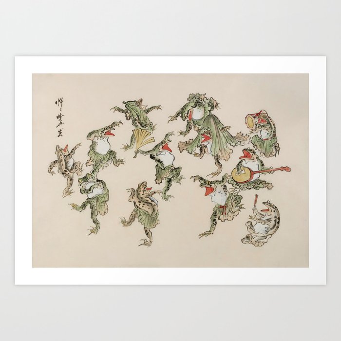 Dance of the Frogs Kawanabe Kyosai Art Print