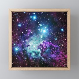Fox Fur Nebula : Purple Teal Galaxy Framed Mini Art Print