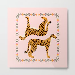 cheetah  Metal Print | Minimalist, Floral, Cheetah, Cat, Pattern, Decor, Digital, Flower, Animal, Tiger 