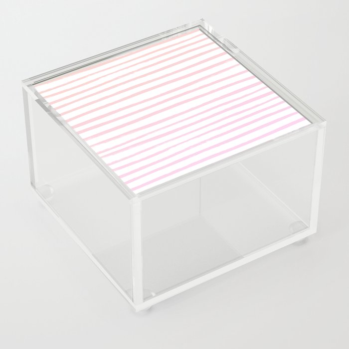 Peachy Pink x Stripes Acrylic Box