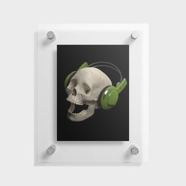 Skull is enjoying the music Floating Acrylic Print