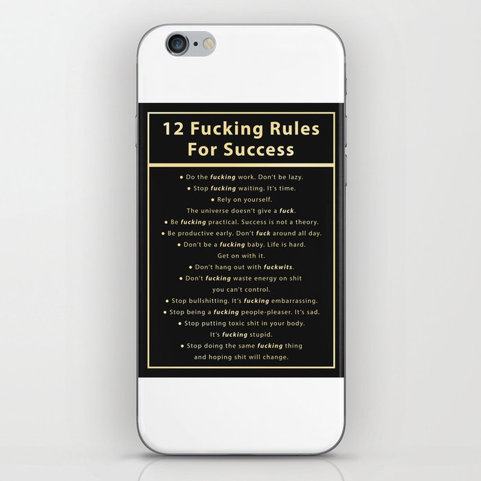 12 Rules For Success iPhone Skin