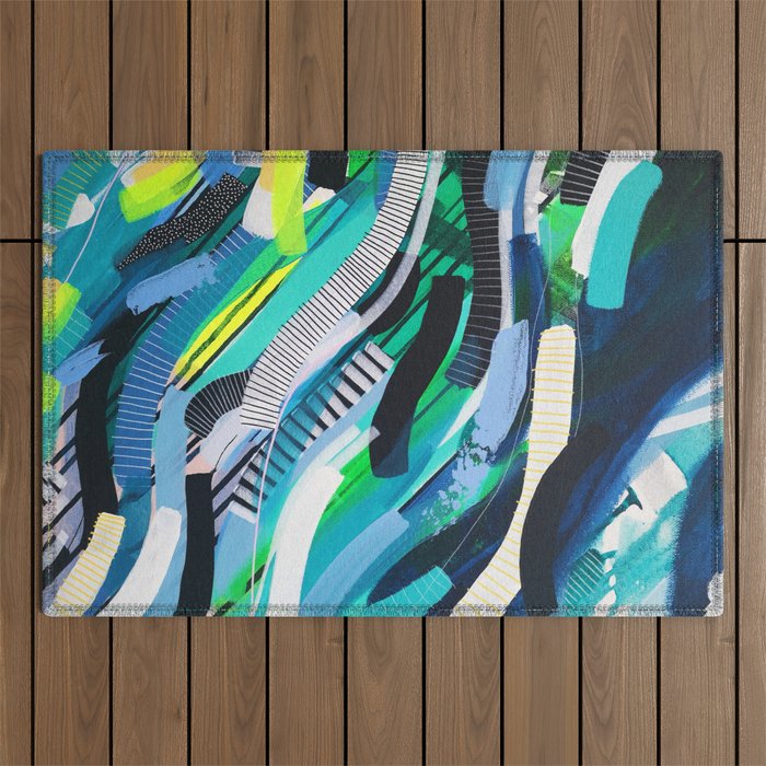 Wave abstract 101 Outdoor Rug