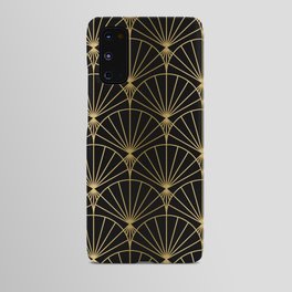 Black and gold art-deco geometric pattern Android Case