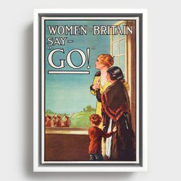 Women of Britain Say "Go!" - World War I British Framed Canvas