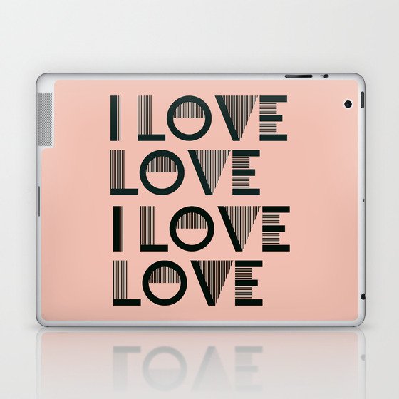 I Love Love - Jazz Age Coral pink color modern abstract illustration  Laptop & iPad Skin