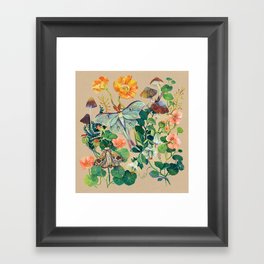 Floral Luna Moth Framed Art Print
