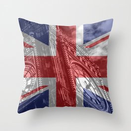 Big Ben - UK Flag Throw Pillow