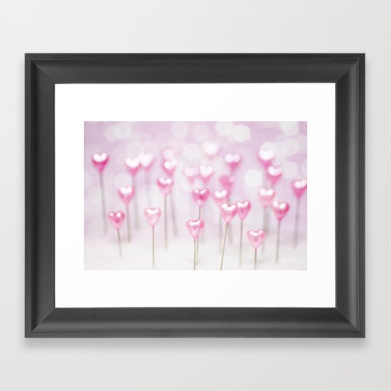 Pretty Pink Hearts Framed Art Print