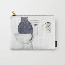 Black Cat toilet Painting Wall Poster Watercolor Carry-All Pouch