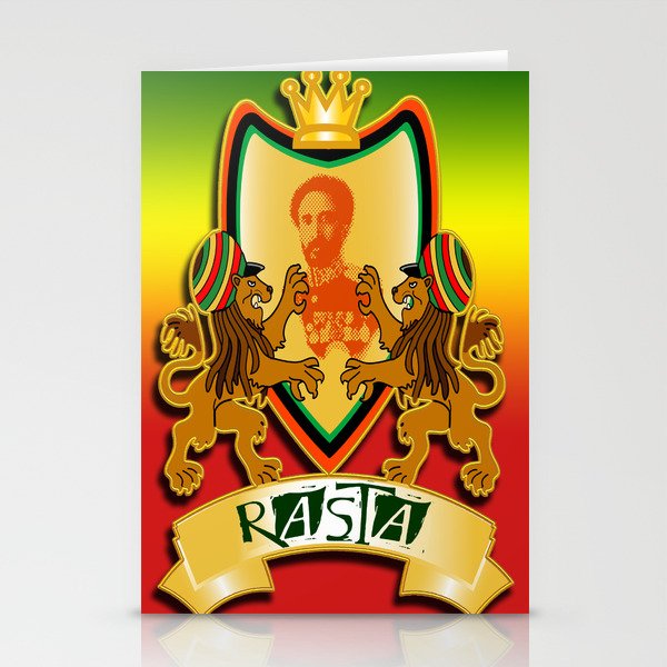 Jah King Rasta Crest Stationery Cards