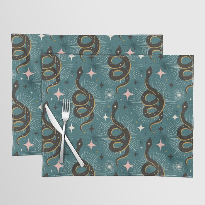 Slither Through The Stars Teal Placemat