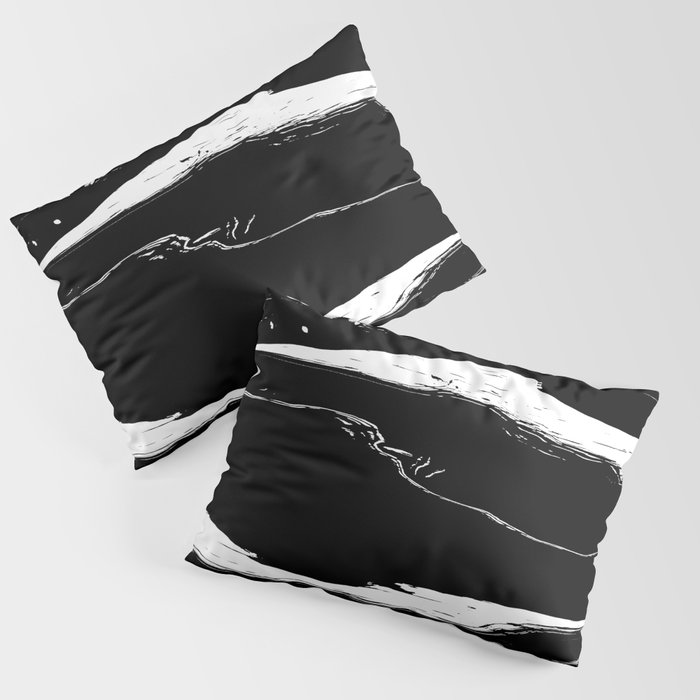 Abstract white and black lines Pillow Sham