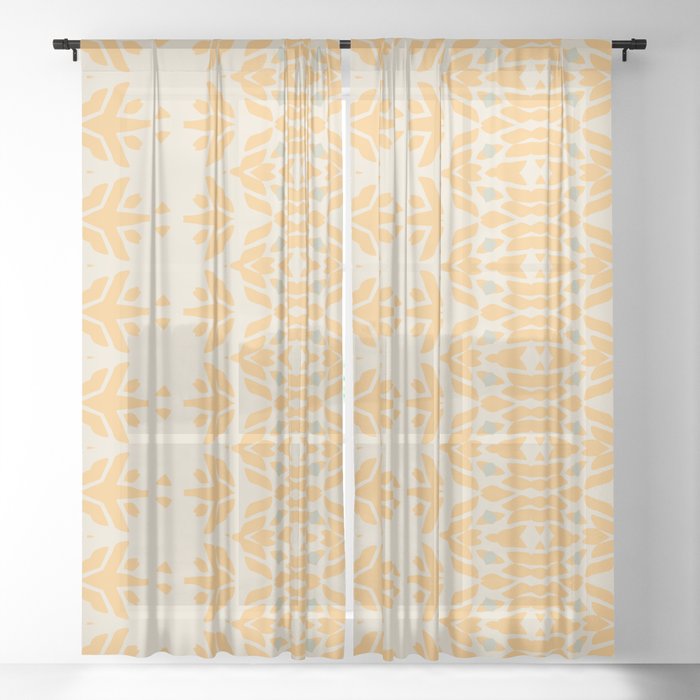 Modern Nordic Pattern Artwork 01 Color 02 Sheer Curtain