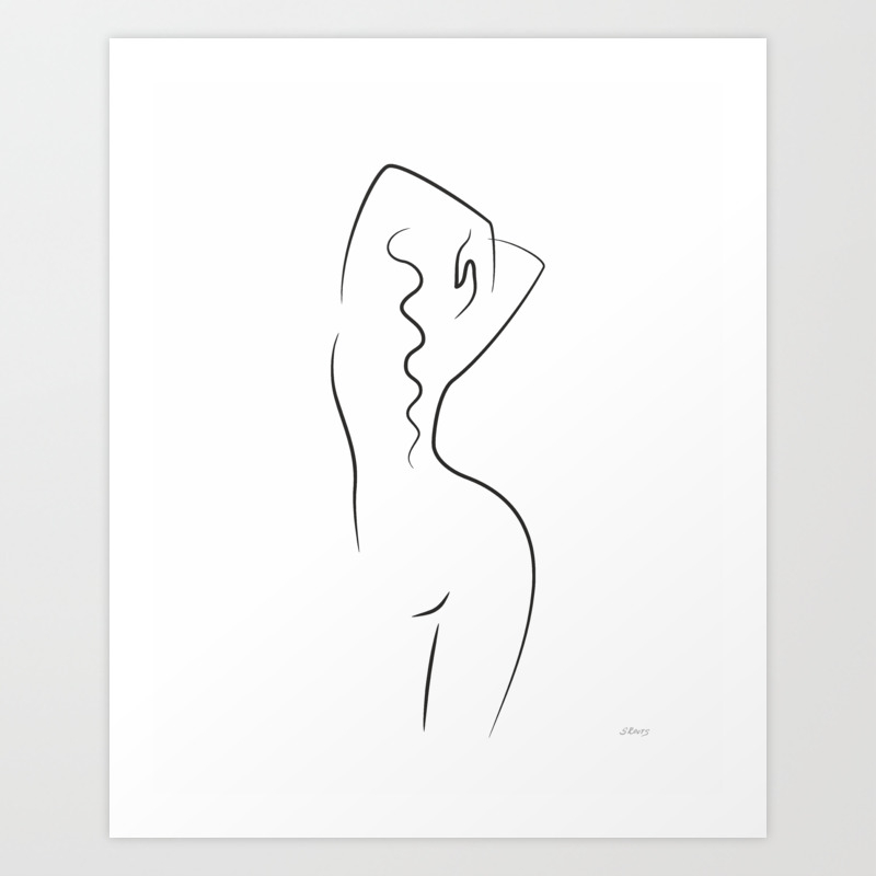 Female Nude Line Art Minimalist Abstract Figure Sketch Art Print By Siretmr Society6,Artistic Abstract Flower Drawing