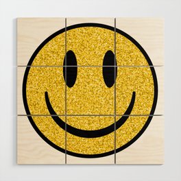 Glitter Smiley Face Wood Wall Art