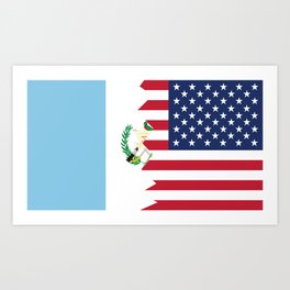 Half Guatemalan American Flag Art Print | Graphicdesign, Vector, Digital 