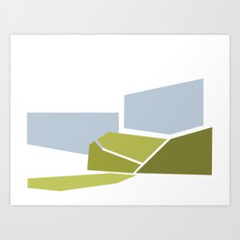 Abstract Geometric Iceland Cliff  Art Print