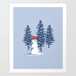 Winter Park Snowman Friend Art Print