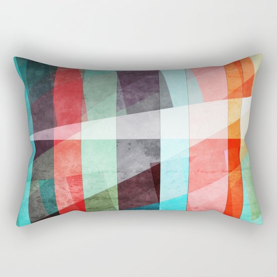 Colorful Grunge Stripes Abstract Rectangular Pillow