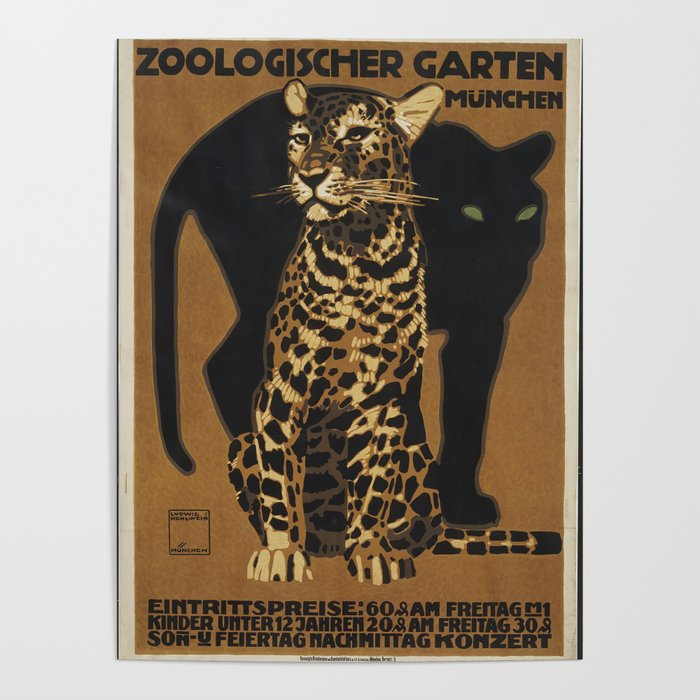 Zoologischer Garten Munchen by Ludwig Hohlwein Poster